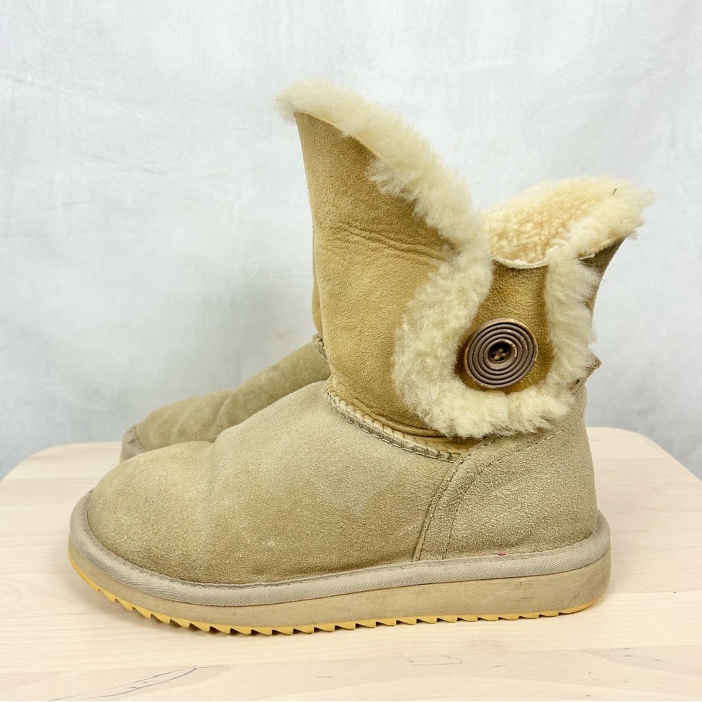 HOTWIND Genuine Sheepskin Shearling Winter Snow Boots‎ Sz 6